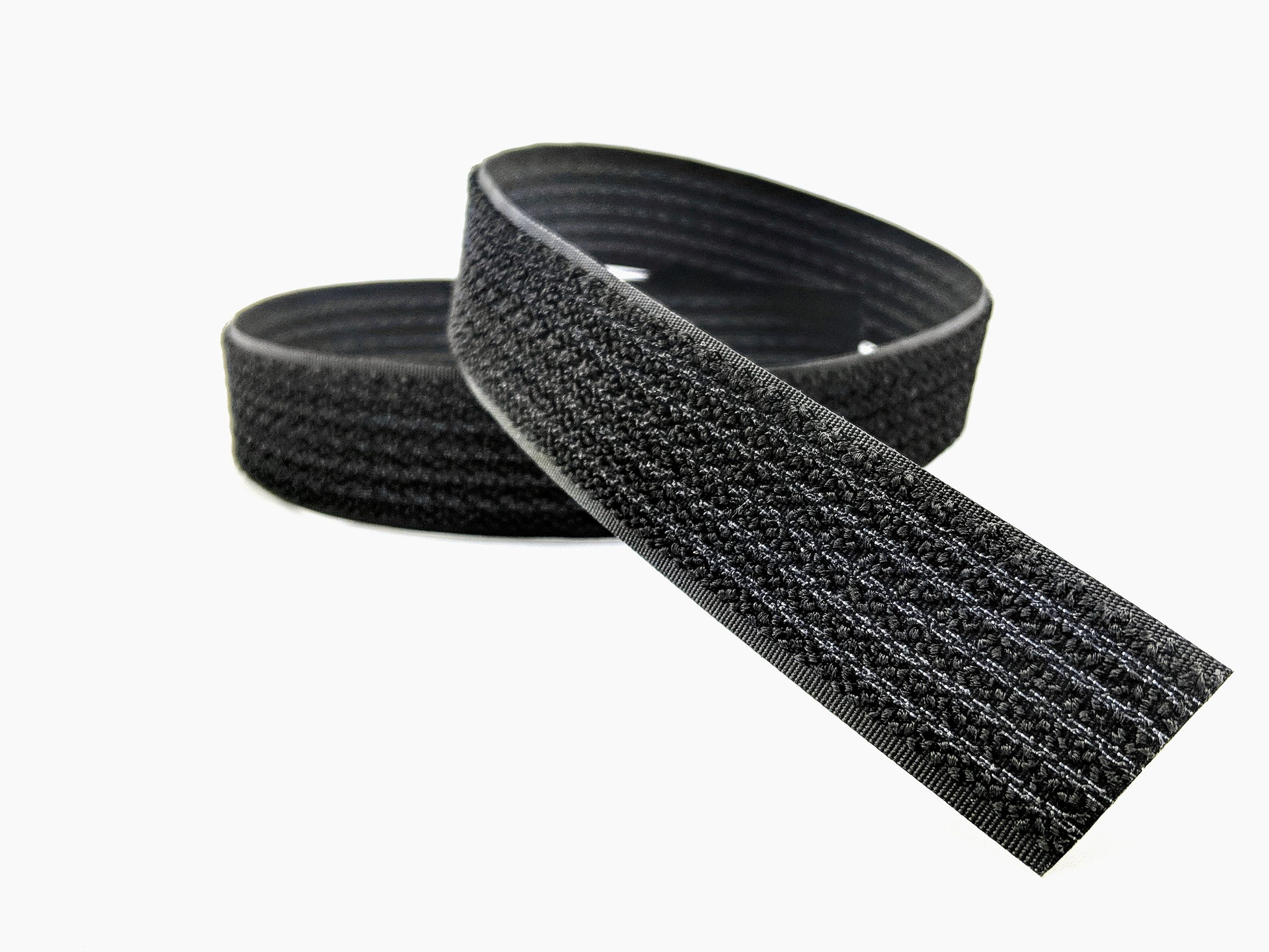 Hook-and-loop fastener aka Velcro in closeup, isolated on black